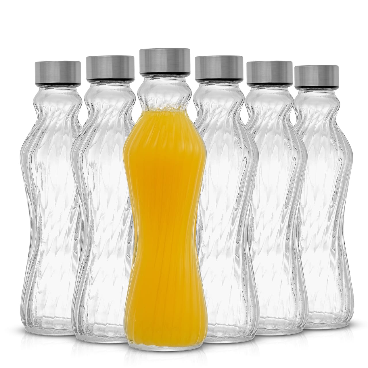 JoyJolt® 18oz. Spring Glass Fluted Water Bottles, 6ct.